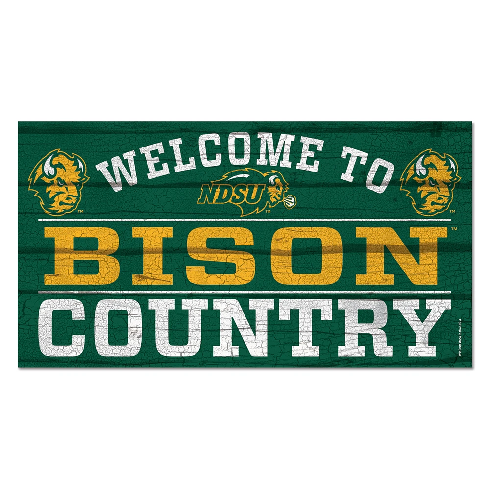WinCraft NDSU Bison 13''x 24'' Country Wood Sign