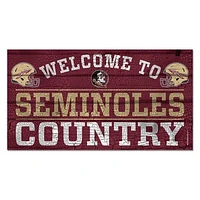 WinCraft Florida State Seminoles 13''x 24'' Country Wood Sign