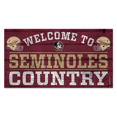 WinCraft Florida State Seminoles 13''x 24'' Country Wood Sign