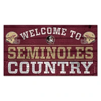 WinCraft Florida State Seminoles 13''x 24'' Country Wood Sign