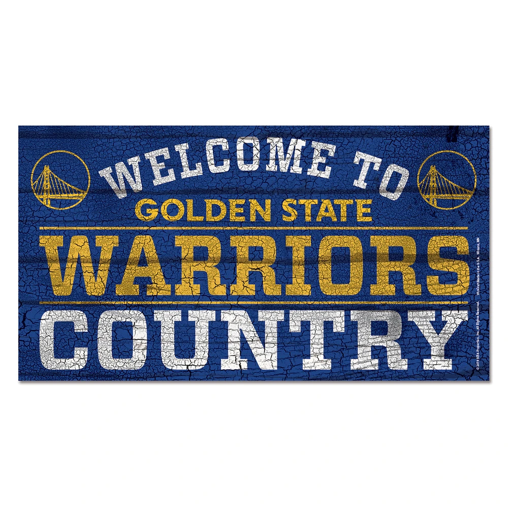 WinCraft Golden State Warriors 13''x 24'' Country Wood Sign