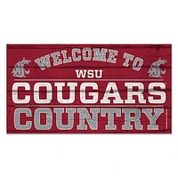 WinCraft Washington State Cougars 13''x 24'' Country Wood Sign
