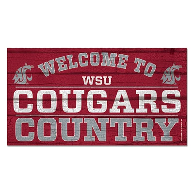 WinCraft Washington State Cougars 13''x 24'' Country Wood Sign