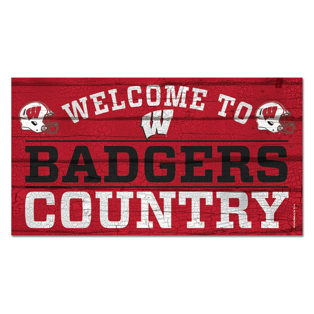 WinCraft Wisconsin Badgers 13''x 24'' Country Wood Sign