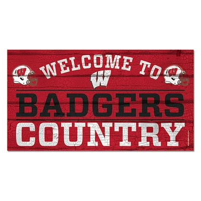 WinCraft Wisconsin Badgers 13''x 24'' Country Wood Sign