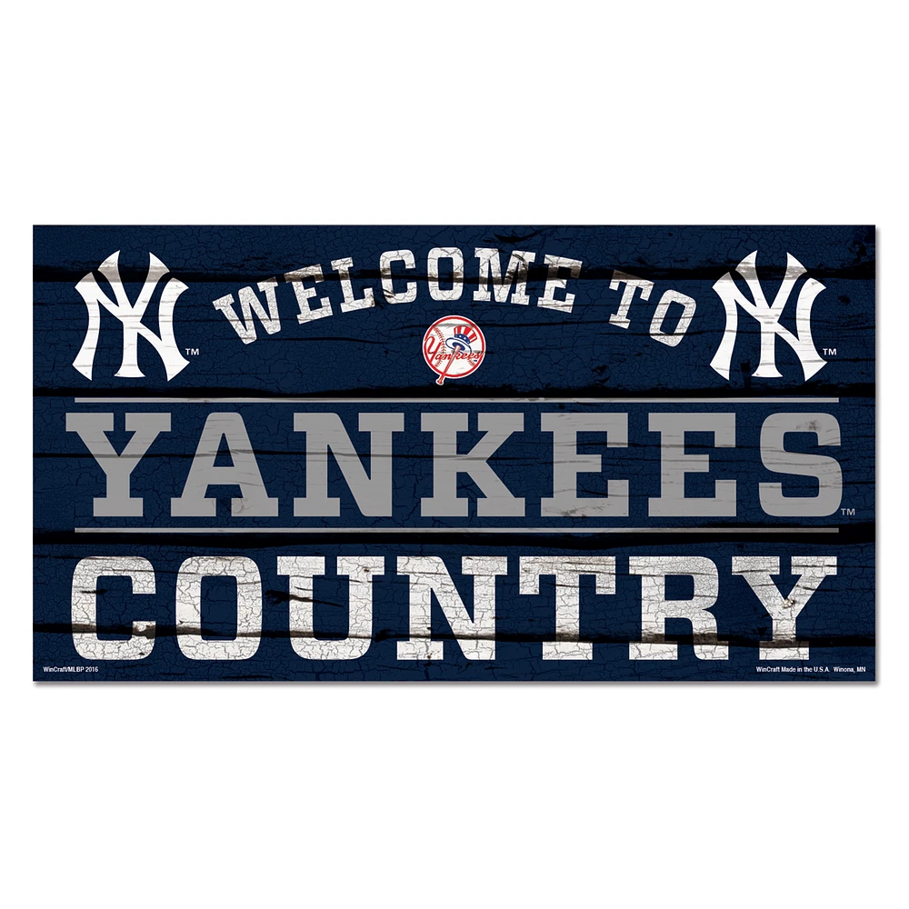 WinCraft New York Yankees 13''x 24'' Country Wood Sign