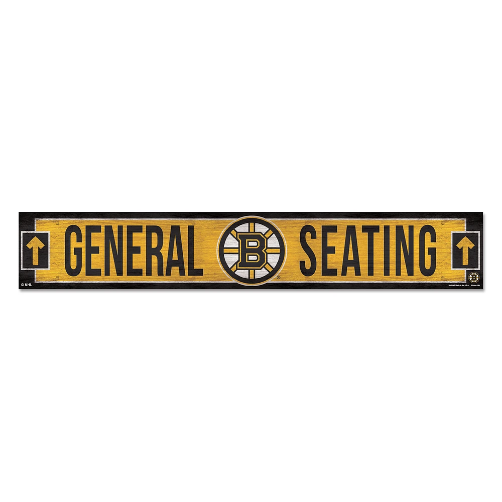 WinCraft Boston Bruins 6" x 36" General Seating Ticket Wood Sign