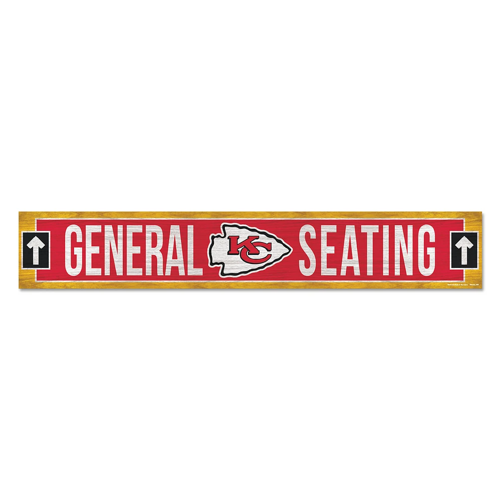 WinCraft Kansas City Chiefs 6" x 36" General Seating Ticket Wood Sign