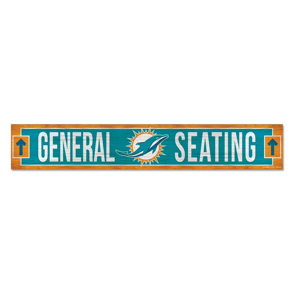 WinCraft Miami Dolphins 6" x 36" General Seating Ticket Wood Sign