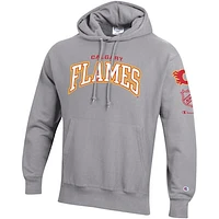 Men's Champion Heathered Gray Calgary Flames Reverse Weave - Pullover Hoodie