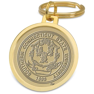 Gold Southern Connecticut Owls Split-Wire Key Ring