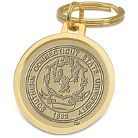 Gold Southern Connecticut Owls Split-Wire Key Ring