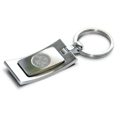 Silver Ohio Northern Polar Bears Curve Key Ring