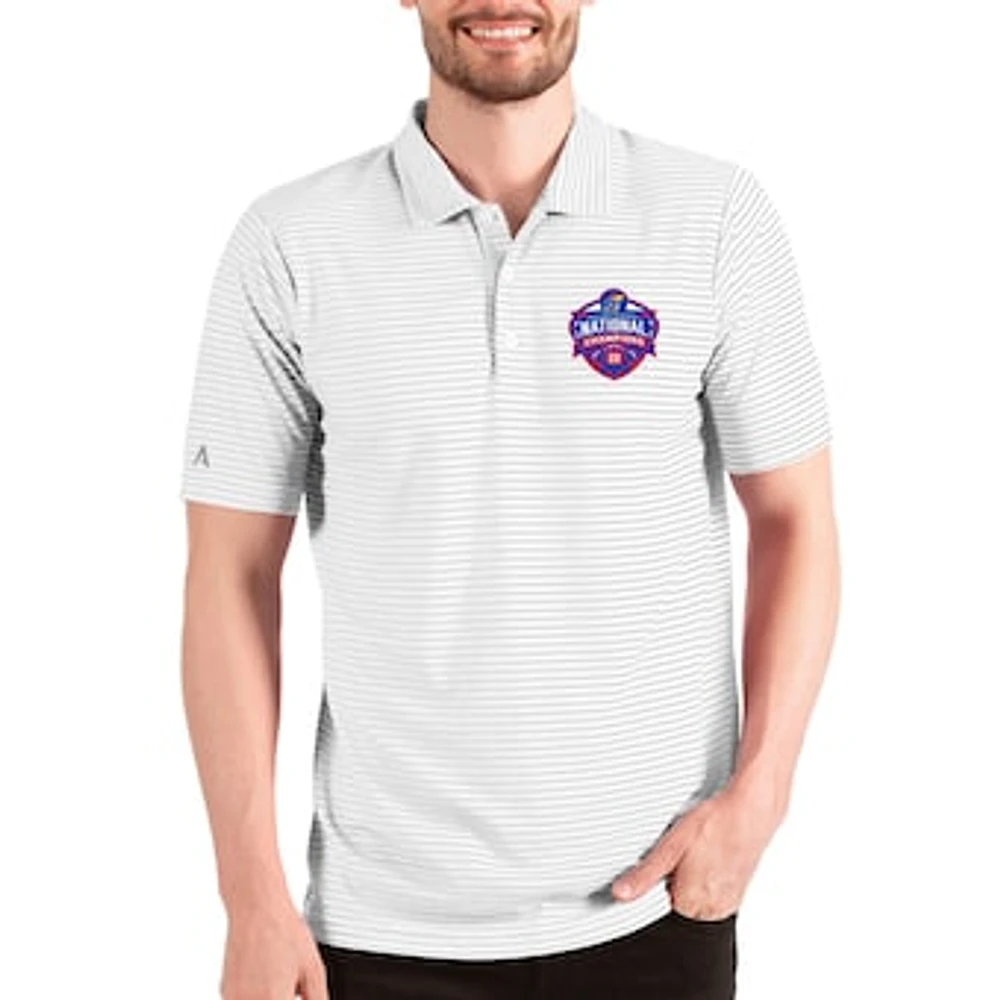 Men's Antigua White/Silver Kansas Jayhawks 2022 NCAA Men's Basketball National Champions Big & Tall Esteem Polo