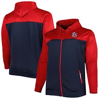 Men's Red/Navy St. Louis Cardinals Big & Tall Yoke Full-Zip Hoodie