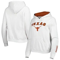 Women's Colosseum White Texas Longhorns Arch & Logo Pullover Hoodie