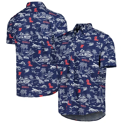 Men's Reyn Spooner Navy Ole Miss Rebels Performance Button-Down Shirt