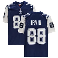 Michael Irvin Navy Dallas Cowboys Autographed Mitchell & Ness 1995 Throwback Authentic Jersey with "HOF 2007" Inscription