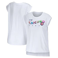 Women's WEAR by Erin Andrews White Chicago Cubs Greetings From T-Shirt