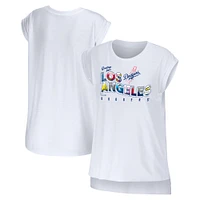 Women's WEAR by Erin Andrews White Los Angeles Dodgers Greetings From T-Shirt