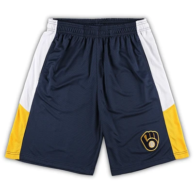 Men's Navy Milwaukee Brewers Big & Tall Team Shorts