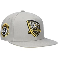 Men's Mitchell & Ness Gray New Jersey Nets Hardwood Classics 35th Anniversary Sunny Fitted Hat