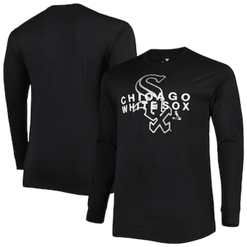 Men's Black Chicago White Sox Big & Tall Long Sleeve T-Shirt