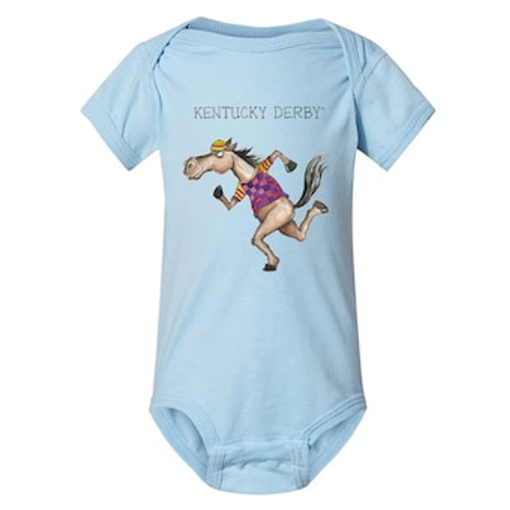 Infant Tiny Turnip Light Blue Kentucky Derby Bodysuit