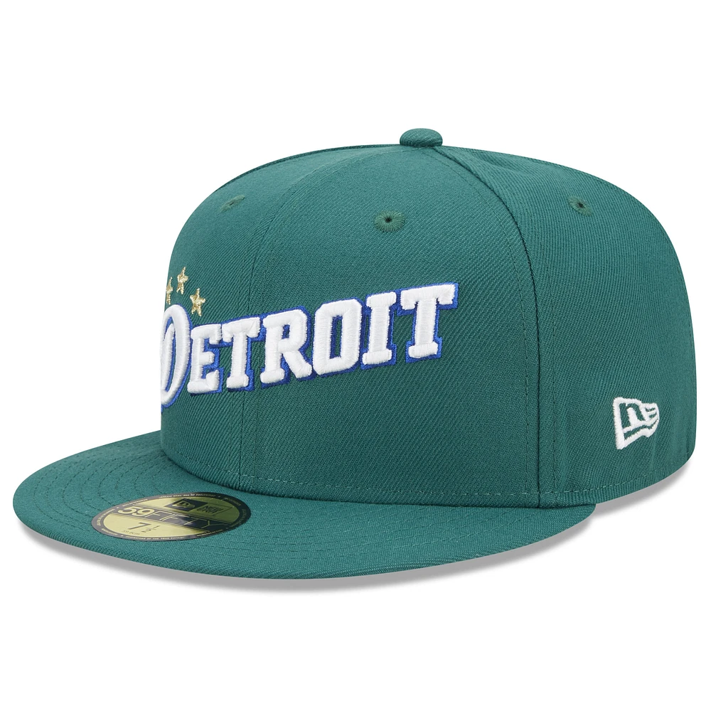 Men's New Era  Green Detroit Pistons 2022/23 City Edition Official 59FIFTY Fitted Hat