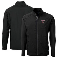 Men's Cutter & Buck Black Louisville Cardinals Big Tall Adapt Eco Knit Hybrid Recycled Full-Zip Jacket