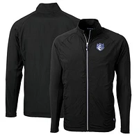 Men's Cutter & Buck Black Saint Louis Billikens Big Tall Adapt Eco Knit Hybrid Recycled Full-Zip Jacket