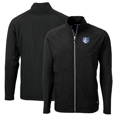 Men's Cutter & Buck Black Saint Louis Billikens Big Tall Adapt Eco Knit Hybrid Recycled Full-Zip Jacket