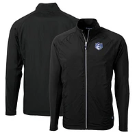 Men's Cutter & Buck Black Saint Louis Billikens Big Tall Adapt Eco Knit Hybrid Recycled Full-Zip Jacket