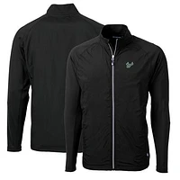 Men's Cutter & Buck Black South Florida Bulls Big Tall Adapt Eco Knit Hybrid Recycled Full-Zip Jacket