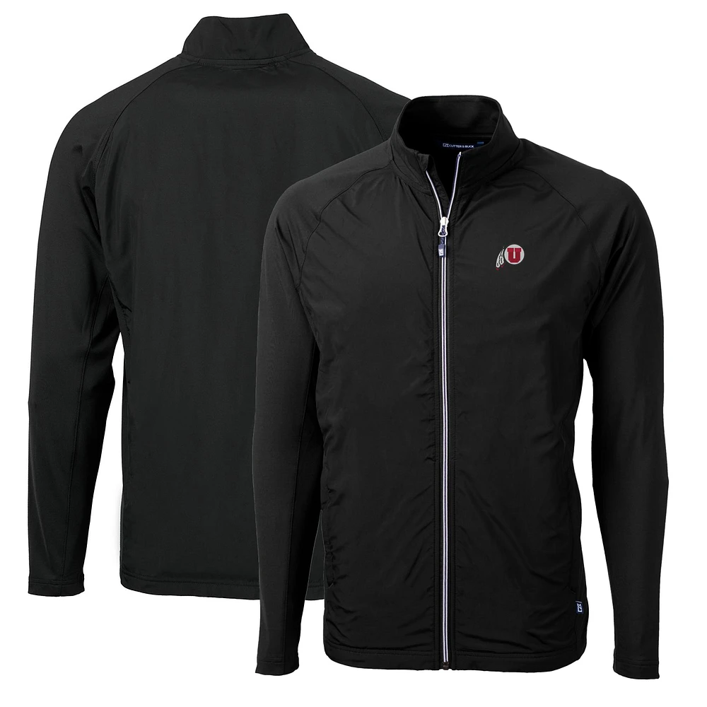 Men's Cutter & Buck Utah Utes Big Tall Adapt Eco Knit Hybrid Recycled Full-Zip Jacket
