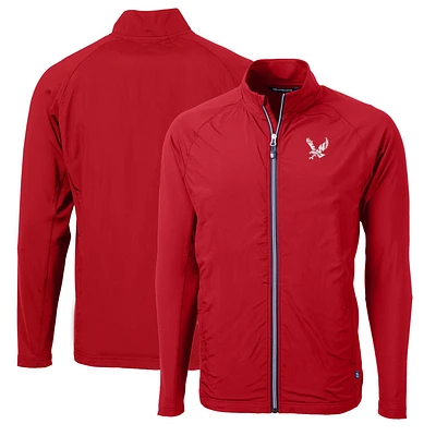 Men's Cutter & Buck Red Eastern Washington Eagles Big Tall Adapt Eco Knit Hybrid Recycled Full-Zip Jacket
