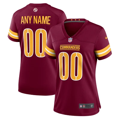 Women's Nike Burgundy Washington Commanders Game Custom Player Jersey