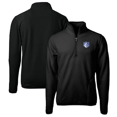 Men's Cutter & Buck Black Saint Louis Billikens Big Tall Cascade Eco Sherpa Fleece Quarter-Zip Jacket