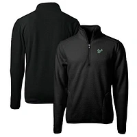 Men's Cutter & Buck Black South Florida Bulls Big Tall Cascade Eco Sherpa Fleece Quarter-Zip Jacket