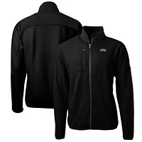 Men's Cutter & Buck Black TCU Horned Frogs Big Tall Cascade Eco Sherpa Fleece Full-Zip Jacket