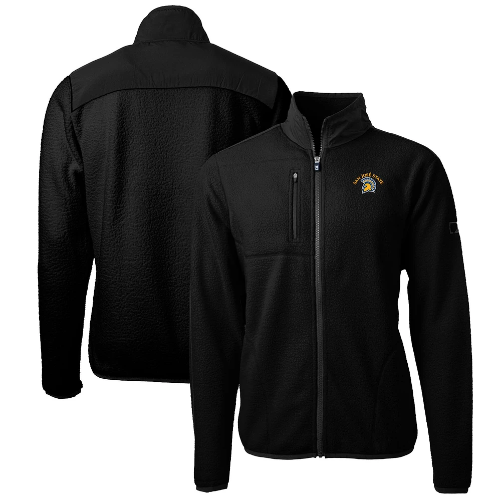 Men's Cutter & Buck Black San Jose State Spartans Big Tall Cascade Eco Sherpa Fleece Full-Zip Jacket