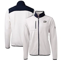 Men's Cutter & Buck White/Navy Georgia Southern Eagles Big Tall Cascade Eco Sherpa Fleece Full-Zip Jacket