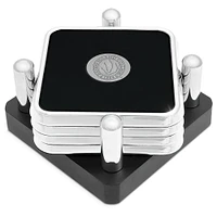 Silver Rhode Island Anchormen 4-Piece Square Coaster Set in Presentation Stand