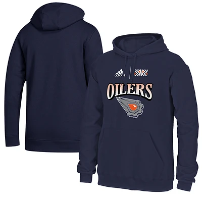 Men's adidas Navy Edmonton Oilers Reverse Retro 2.0 - Pullover Hoodie