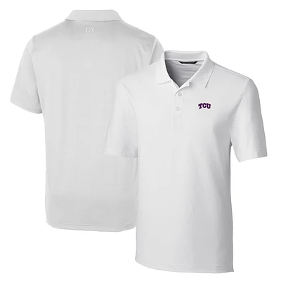 Men's Cutter & Buck White TCU Horned Frogs Big Tall Forge Stretch Polo