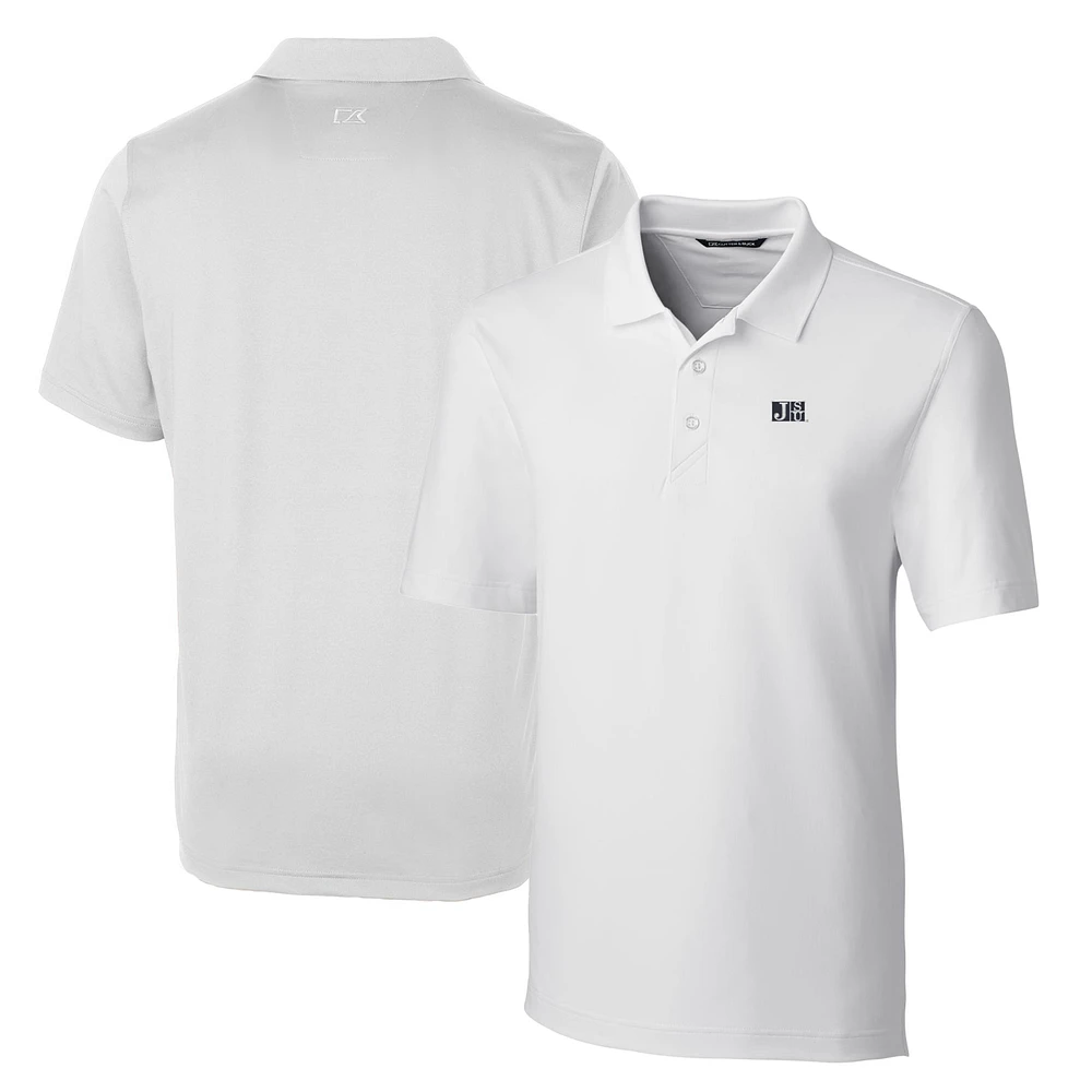 Men's Cutter & Buck White Jackson State Tigers Big Tall Forge Stretch Polo