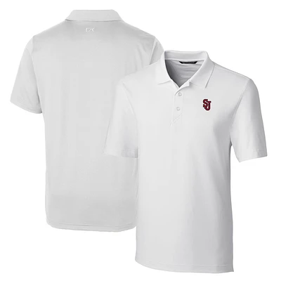 Men's Cutter & Buck White St. John's Red Storm Big Tall Forge Stretch Polo