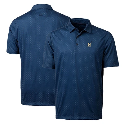 Men's Cutter & Buck Navy Navy Midshipmen Big & Tall Pike Double Dot Print Stretch Polo