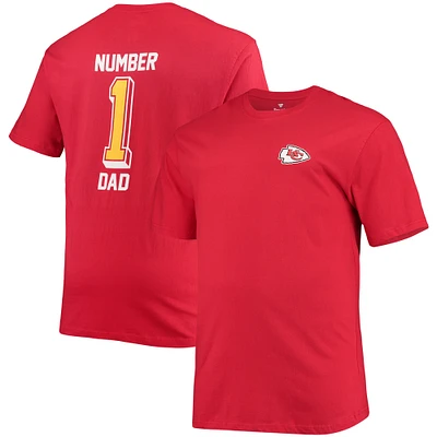 Men's Fanatics Red Kansas City Chiefs Big & Tall #1 Dad 2-Hit T-Shirt