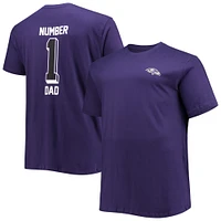 Men's Fanatics Purple Baltimore Ravens Big & Tall #1 Dad 2-Hit T-Shirt